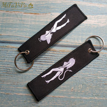 Load image into Gallery viewer, MiFaViPa Embroidery Angel Devil Keychains Porte Fashion Trinkets Gift Motorcycle Car Keys Accessories Key Rings