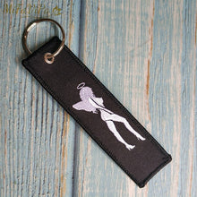 Load image into Gallery viewer, MiFaViPa Embroidery Angel Devil Keychains Porte Fashion Trinkets Gift Motorcycle Car Keys Accessories Key Rings
