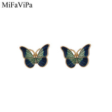 Load image into Gallery viewer, 20 PCS/LOT MiFaViPa S925 Silver Needle Super Fairy Green Butterfly Earrings Studs Korean Style Simple Retro Hong Kong Stud Earrings Female Earrings