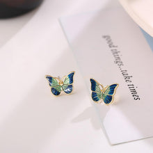 Load image into Gallery viewer, 20 PCS/LOT MiFaViPa S925 Silver Needle Super Fairy Green Butterfly Earrings Studs Korean Style Simple Retro Hong Kong Stud Earrings Female Earrings