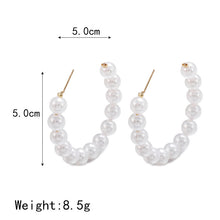 Load image into Gallery viewer, FNIO Big Simulated Pearl Earrings 2019 For Women Lover Geometric Gold Round Heart Drop Dangle Earring Korean Statement Jewelry