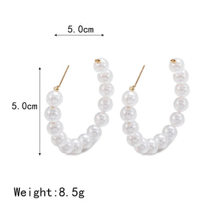 FNIO Big Simulated Pearl Earrings 2019 For Women Lover Geometric Gold Round Heart Drop Dangle Earring Korean Statement Jewelry