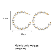 Load image into Gallery viewer, FNIO Big Simulated Pearl Earrings 2019 For Women Lover Geometric Gold Round Heart Drop Dangle Earring Korean Statement Jewelry