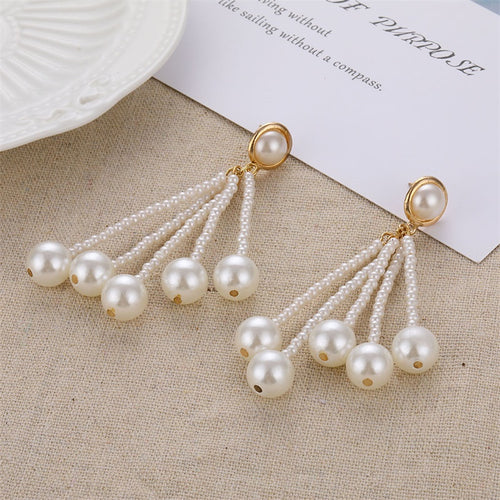 FNIO Big Simulated Pearl Earrings 2019 For Women Lover Geometric Gold Round Heart Drop Dangle Earring Korean Statement Jewelry