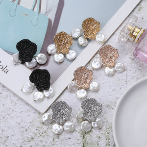 FNIO Big Simulated Pearl Earrings 2019 For Women Lover Geometric Gold Round Heart Drop Dangle Earring Korean Statement Jewelry