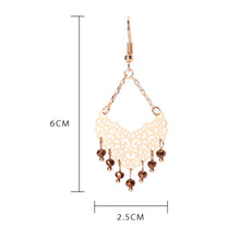 Load image into Gallery viewer, Gold color earrings bohemian statement luxury big round earring crystal acrylic handmade women geometric fringe fashion jewelry