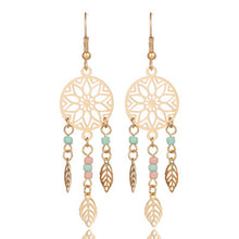 Load image into Gallery viewer, Gold color earrings bohemian statement luxury big round earring crystal acrylic handmade women geometric fringe fashion jewelry