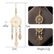 Load image into Gallery viewer, Gold color earrings bohemian statement luxury big round earring crystal acrylic handmade women geometric fringe fashion jewelry