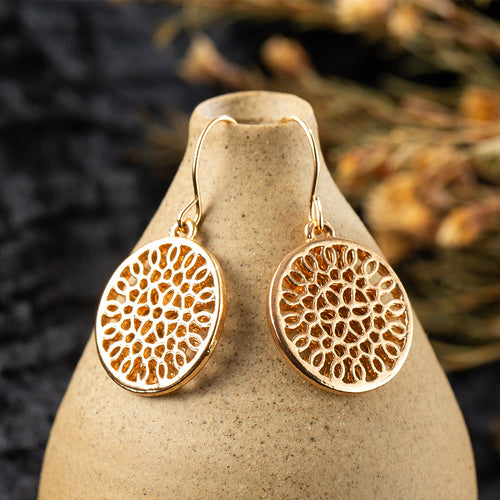 Gold color earrings bohemian statement luxury big round earring crystal acrylic handmade women geometric fringe fashion jewelry