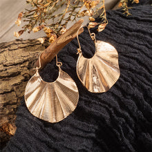 Load image into Gallery viewer, Gold color earrings bohemian statement luxury big round earring crystal acrylic handmade women geometric fringe fashion jewelry