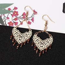Load image into Gallery viewer, Gold color earrings bohemian statement luxury big round earring crystal acrylic handmade women geometric fringe fashion jewelry
