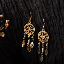 Load image into Gallery viewer, Gold color earrings bohemian statement luxury big round earring crystal acrylic handmade women geometric fringe fashion jewelry