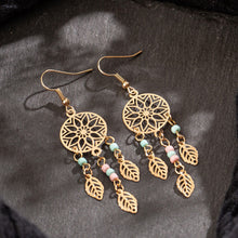 Load image into Gallery viewer, Gold color earrings bohemian statement luxury big round earring crystal acrylic handmade women geometric fringe fashion jewelry