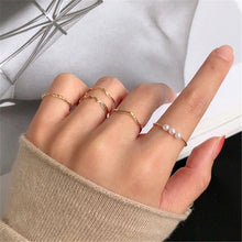 Load image into Gallery viewer, 20 PCS/LOT MiFaViPa 5 Pcs Fashion Rings Set for Women Jewelry Gold Round Pearl Simplicity Minimalist Style Personality Geometric Ring Wedding Party