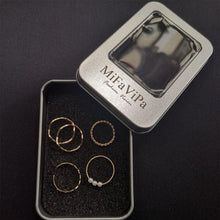 Load image into Gallery viewer, 20 PCS/LOT MiFaViPa 5 Pcs Fashion Rings Set for Women Jewelry Gold Round Pearl Simplicity Minimalist Style Personality Geometric Ring Wedding Party