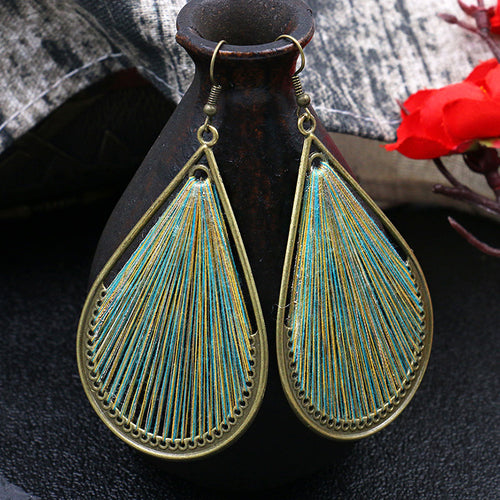New earrings Europe and the United States explosion models big creative geometric earrings Bohemian hand-woven exaggerated earrings