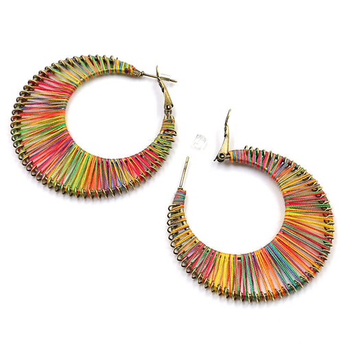 New handmade winding earrings C-shaped moon crescent earrings semi-circular fashion retro earrings