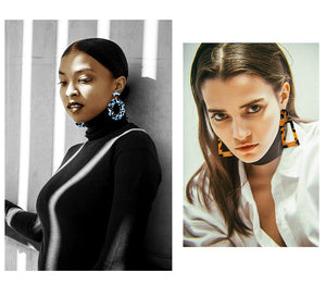 VCORM New Korean Big Acrylic Drop Earrings for Women 2019 Jewelry Fashion Resin Leopard Dangle Earrings Bohemian Preferred Gift.