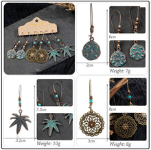 Load image into Gallery viewer, Vintage Ethnic 30 New Big Round Bronze Earrings Set For Women Bohemian Flower Shell Tassel Geometric Water Drop Earring Jewelry