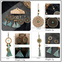 Load image into Gallery viewer, Vintage Ethnic 30 New Big Round Bronze Earrings Set For Women Bohemian Flower Shell Tassel Geometric Water Drop Earring Jewelry