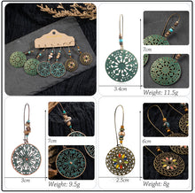 Load image into Gallery viewer, Vintage Ethnic 30 New Big Round Bronze Earrings Set For Women Bohemian Flower Shell Tassel Geometric Water Drop Earring Jewelry