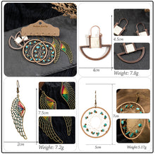 Load image into Gallery viewer, Vintage Ethnic 30 New Big Round Bronze Earrings Set For Women Bohemian Flower Shell Tassel Geometric Water Drop Earring Jewelry