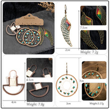 Load image into Gallery viewer, Vintage Ethnic 30 New Big Round Bronze Earrings Set For Women Bohemian Flower Shell Tassel Geometric Water Drop Earring Jewelry