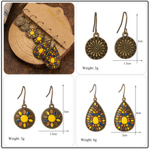 Load image into Gallery viewer, Vintage Ethnic 30 New Big Round Bronze Earrings Set For Women Bohemian Flower Shell Tassel Geometric Water Drop Earring Jewelry