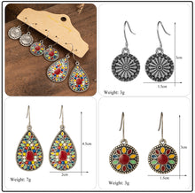 Load image into Gallery viewer, Vintage Ethnic 30 New Big Round Bronze Earrings Set For Women Bohemian Flower Shell Tassel Geometric Water Drop Earring Jewelry