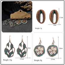 Load image into Gallery viewer, Vintage Ethnic 30 New Big Round Bronze Earrings Set For Women Bohemian Flower Shell Tassel Geometric Water Drop Earring Jewelry