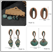 Load image into Gallery viewer, Vintage Ethnic 30 New Big Round Bronze Earrings Set For Women Bohemian Flower Shell Tassel Geometric Water Drop Earring Jewelry