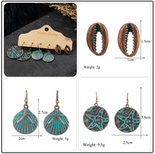 Load image into Gallery viewer, Vintage Ethnic 30 New Big Round Bronze Earrings Set For Women Bohemian Flower Shell Tassel Geometric Water Drop Earring Jewelry
