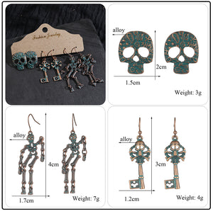 Vintage Ethnic 30 New Big Round Bronze Earrings Set For Women Bohemian Flower Shell Tassel Geometric Water Drop Earring Jewelry