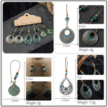 Load image into Gallery viewer, Vintage Ethnic 30 New Big Round Bronze Earrings Set For Women Bohemian Flower Shell Tassel Geometric Water Drop Earring Jewelry