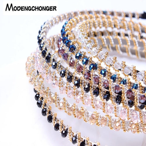 For Women Girls Shiny Luxury Rhinestone Hair Band High Quality Diamond Hair Hoop Non-slip Headband Hair Bezel Hair Accessories