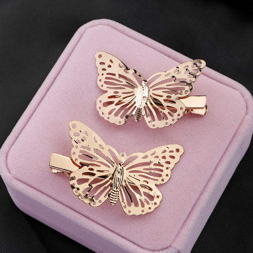 2PCS Vintage Hair Clips Metal Butterfly Hairpins Gold Bridal Headpiece  Pins Headdress Jewelry Styling Accessories Tools