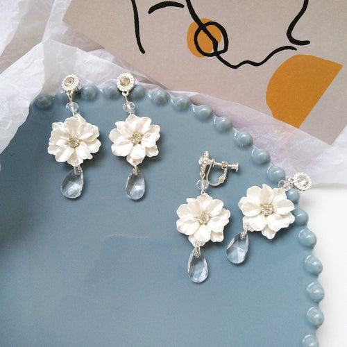 Forest system resin flower earring temperament female small fresh glass drop earrings fancy women jewelry gifts party wedding