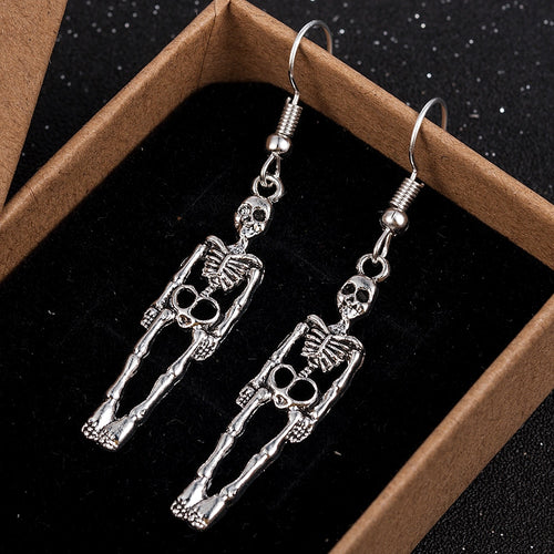 Halloween Vintage Skeleton Skull Dangle Earrings for Women Jewelry Party Gifts