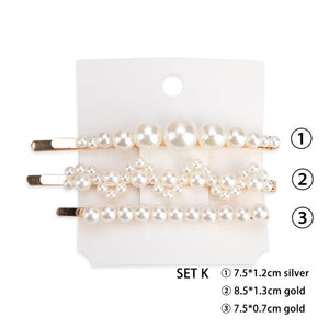 1/2pcs Fashion Pearl Imitation Beads Hair Clip For Women Barrette Handmade Pearl Flower Stick Hairpin Hair Styling Accessories