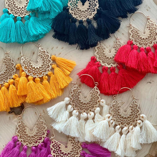 Bohemia Korean Big Tassel Earrings for Women Geometric Statement Earring Jewelry Gift  Weekend Party