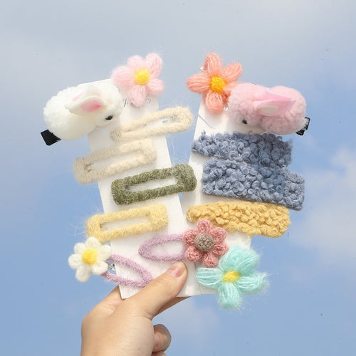 1Set Autumn Plush  Clip  Hair Accessories Barrettes Women Girl Side Clip Hairpin Clip Net Red Headdress