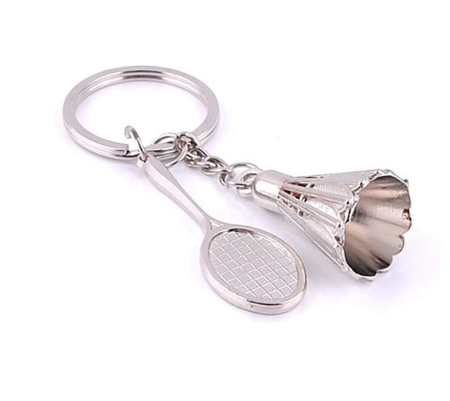 Hot Sale Creative Metal Badminton Keychain diy Handmade Jewelry Accessories