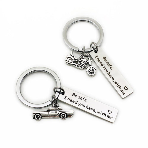 Keychain Woman Simple Key Holder Bag Letter Man Silver Color Alloy Key Chain Car Motorcycle Model Pendant Accessories Porte Clef