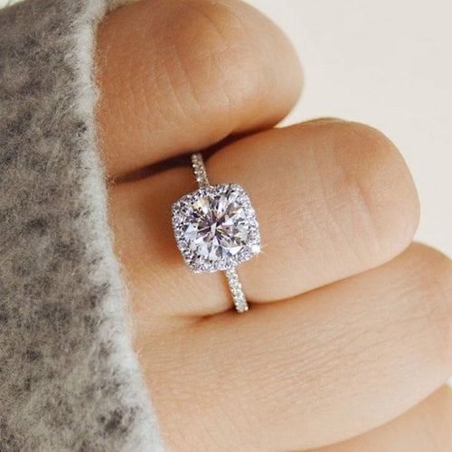 New Trendy Crystal Engagement Claws Design Hot Sale Rings For Women  White Zircon Cubic elegant rings Female Wedding Jewelry