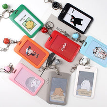 Load image into Gallery viewer, 1 PC Bank Credit Card Holder Bus ID Cards Holders Women Men Fashion Card Bags Keychain Cute Cartoon Card Case Key Chain Ring