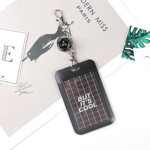 1 PC Bank Credit Card Holder Bus ID Cards Holders Women Men Fashion Card Bags Keychain Cute Cartoon Card Case Key Chain Ring