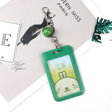 Load image into Gallery viewer, 1 PC Bank Credit Card Holder Bus ID Cards Holders Women Men Fashion Card Bags Keychain Cute Cartoon Card Case Key Chain Ring