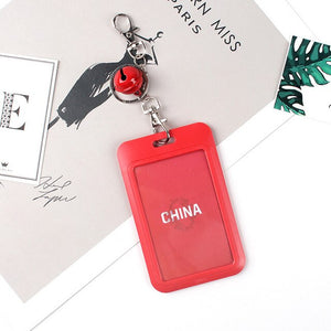 1 PC Bank Credit Card Holder Bus ID Cards Holders Women Men Fashion Card Bags Keychain Cute Cartoon Card Case Key Chain Ring