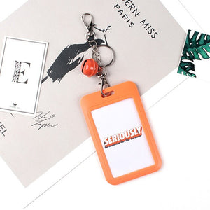 1 PC Bank Credit Card Holder Bus ID Cards Holders Women Men Fashion Card Bags Keychain Cute Cartoon Card Case Key Chain Ring