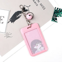 Load image into Gallery viewer, 1 PC Bank Credit Card Holder Bus ID Cards Holders Women Men Fashion Card Bags Keychain Cute Cartoon Card Case Key Chain Ring